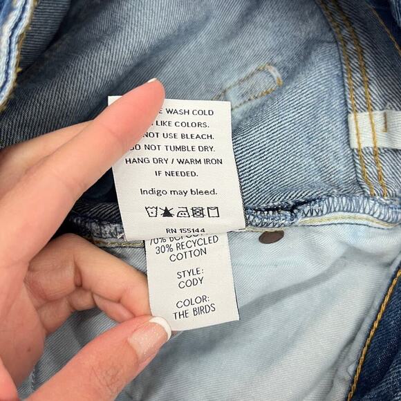 Boyish Cody High Rise Cut Off Rigid Denim Shorts size 29 - Picture 6 of 6